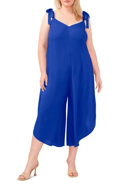 Vince Camuto Plus Size Solid Asymmetrical Jumpsuit In Cobalt