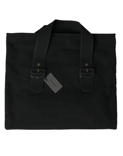 Miu Miu Chic Black Denim Tote For Everyday Elegance