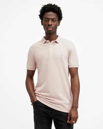 Allsaints Reform Short Sleeve Polo Shirt In Dust Taupe