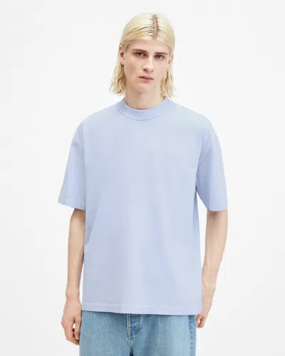 Allsaints Isac Oversized Crew Neck T-shirt In Blue
