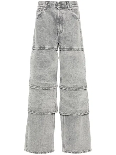Y/project Panelled Wide-leg Jeans In Grey