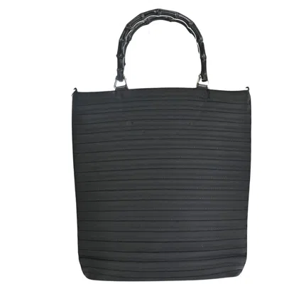 Gucci Bamboo Black Synthetic Tote Bag ()