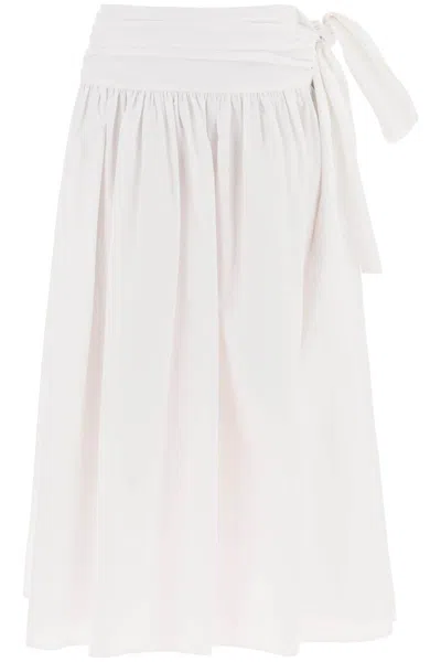 Magda Butrym Cotton Midi Skirt For Women In Bianco