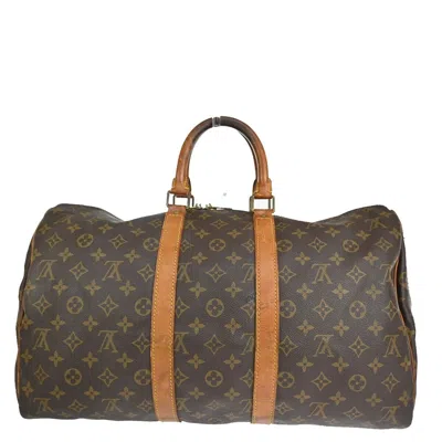 Pre-owned Louis Vuitton Keepall 45 Brown Canvas Tote Bag ()
