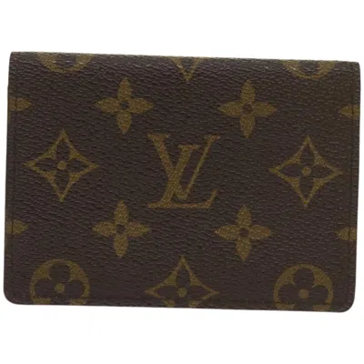 Pre-owned Louis Vuitton Porte Carte Simple Brown Canvas Wallet  ()