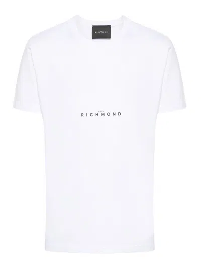 John Richmond White Logotype T-shirt In Blanco