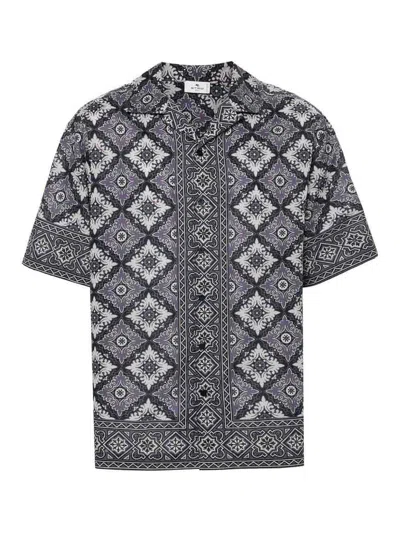 Etro Shirt With Abstract Print In Azul