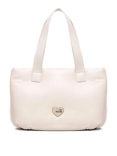 Love Moschino Padded Bag With Logo In Blanco