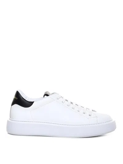 Giuliano Galiano Contrasting-detail Leather Sneakers In Blanco