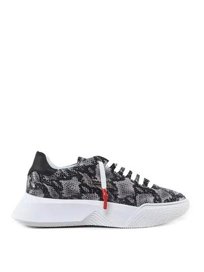 Giuliano Galiano Nemesis Python-print Leather Trainers In Blanco