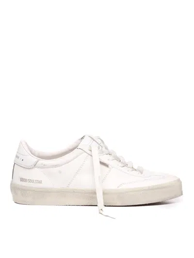 Golden Goose Distressed-effect Leather Sneakers In Blanco