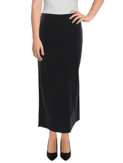 Mng Julien Womens Fitted Pencil Midi Skirt In Black