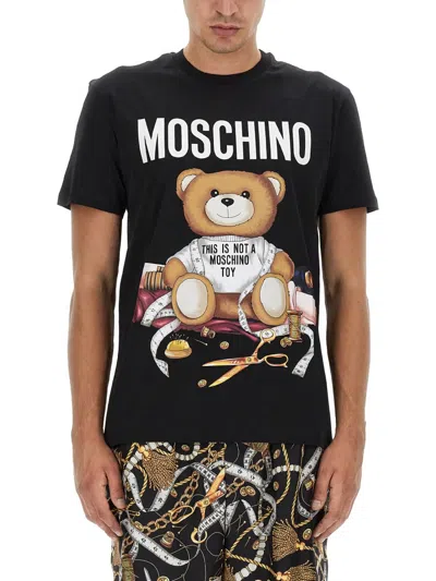 Moschino Sartorial Teddy Bear T-shirt In Black