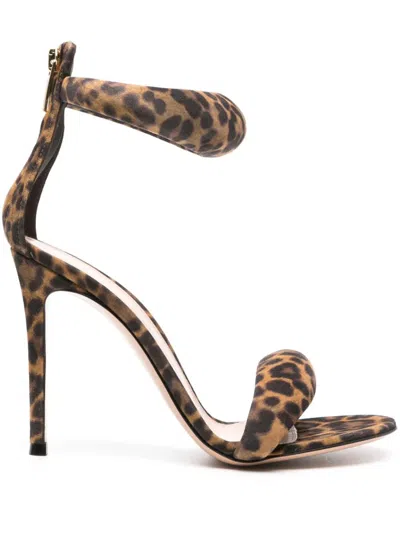 Gianvito Rossi 105mm Bijoux Suede High Heel Sandals In Leopard