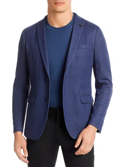 John Varvatos Mens Glen Plaid Suit Separate Two-button Blazer In Blue