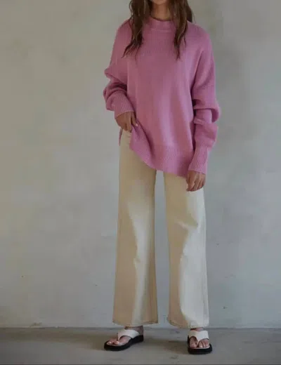 By Together Oversized Cotton-blend Sweater In Pink