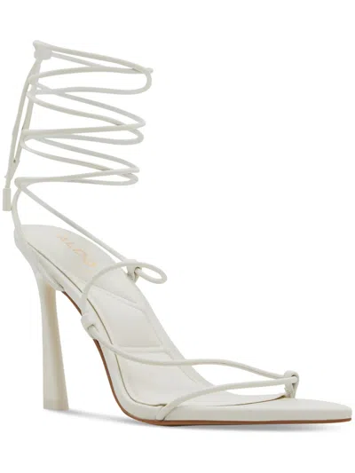 Aldo Womens Strappy Pointed Toe Heels In White