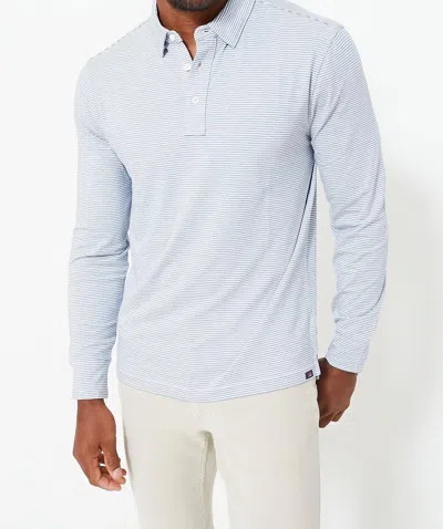 Faherty Movement Long-sleeve Polo In Madaket Stripe In Blue