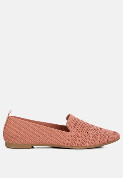 London Rag Akili Knit Textile Solid Flats In Pink