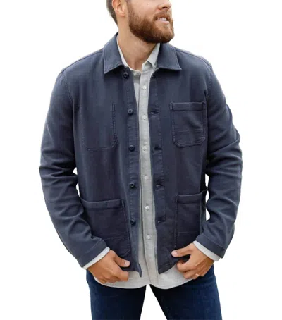 Faherty Stretch Terry Chore Jacket In Navy In Blue