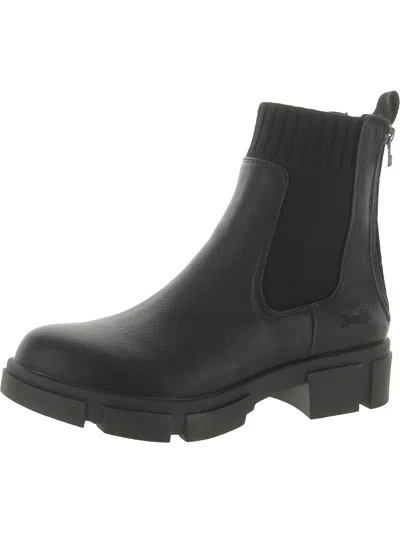 Blowfish Womens Faux Leather Lifestyle Ankle Boots In Black