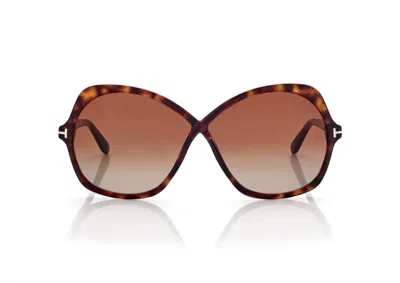 Tom Ford Women's Rosemin Sunglasses In Dark Havana In Brown