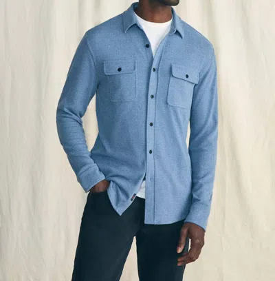 Faherty Legend Sweater Shirt In Glacier Blue Twill In Gold