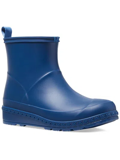 Michael Michael Kors Mac Rainbootie Womens Water Resistant Round Toe Rain Boots In Blue
