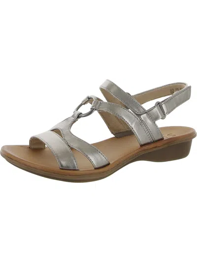 Soul Naturalizer Stellar Womens Faux Leather O-ring Slingback Sandals In Silver