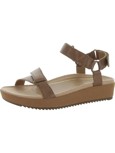 Vionic Kayan Womens Leather Flatform Footbed Sandals In Brown