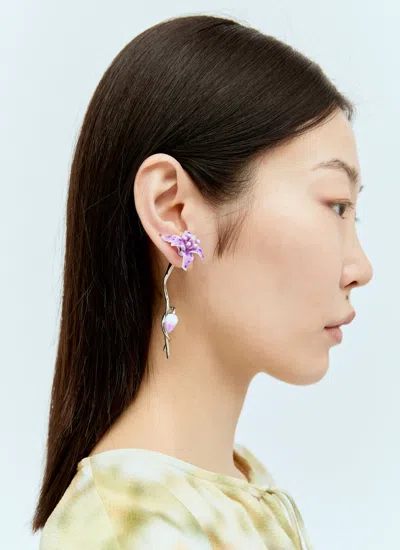 Acne Studios Women Flower Earring In Silver