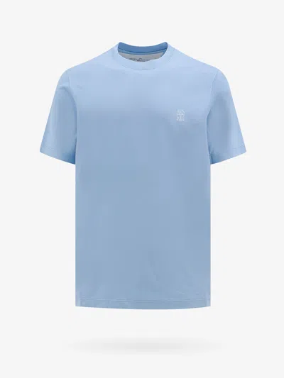 Brunello Cucinelli Man T-shirt Man Blue T-shirts