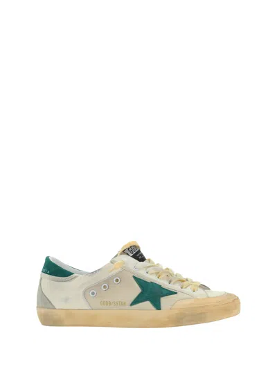Golden Goose Super Star Sneakers In White/green/ice