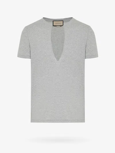 Gucci Man T-shirt Man Grey T-shirts In Gray