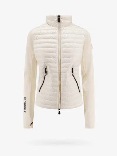 Moncler Quilted Down Cardigan In White