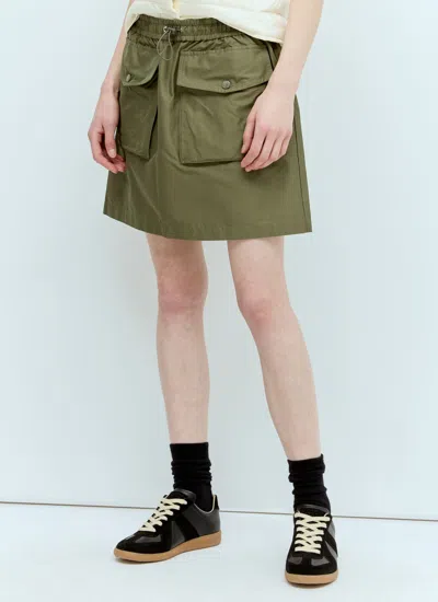 Moncler Women Drawstring Mini Skirt In Green