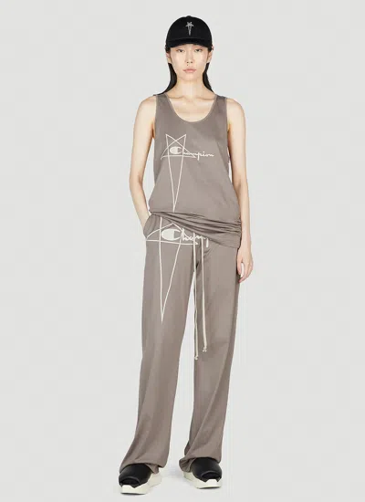 Rick Owens X Champion Women Dietrich Track Trousers In Grey