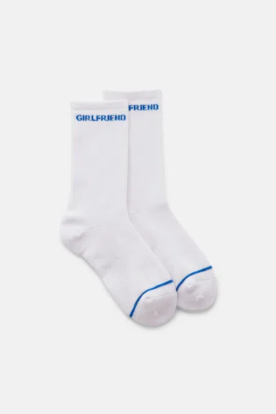 Girlfriend Collective White/electra Crew Sock