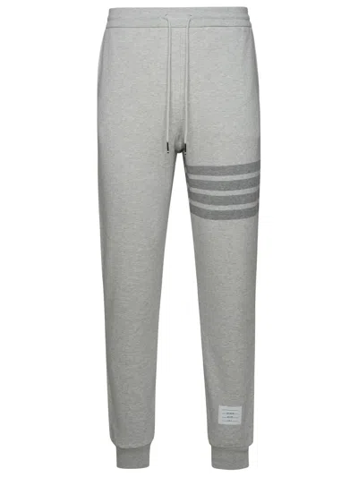 Thom Browne Virgin Wool Track Trousers In Grey