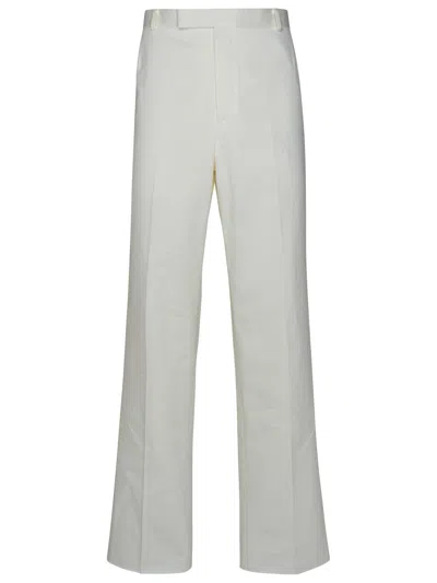 Thom Browne Man  Tailored Trousers In White Cotton