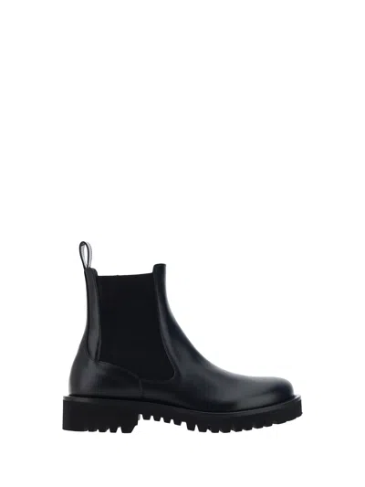 Valentino Garavani Men  Toile Iconographe Boots In Black