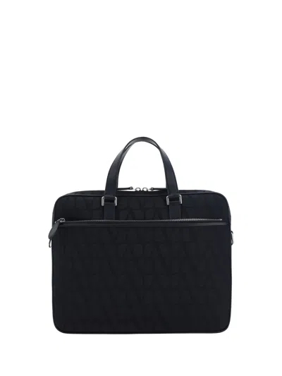 Valentino Garavani Men  Toile Iconographe Shoulder Bag In Black