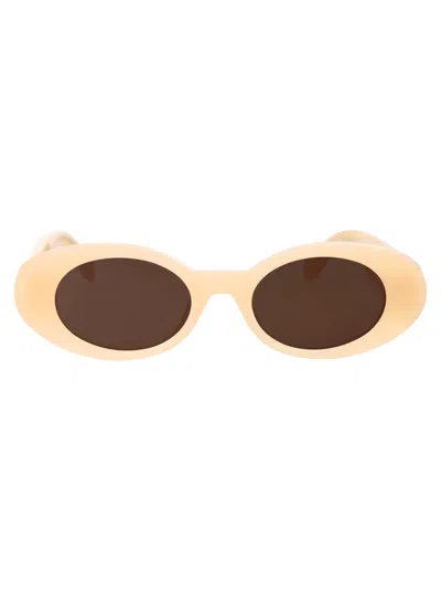 Palm Angels Eyewear Gilroy Oval Frame Sunglasses In Multi