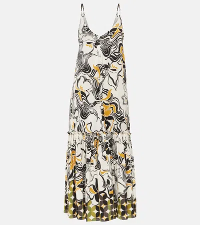 Dries Van Noten Printed Satin Maxi Dress In Multi