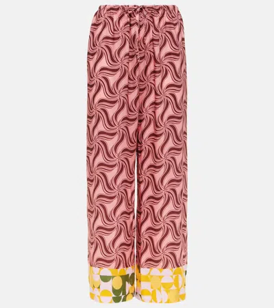 Dries Van Noten Printed Mid-rise Wide-leg Pants In Multicoloured