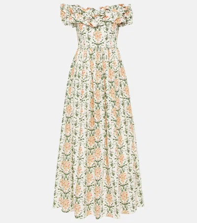 Agua By Agua Bendita Espliego Cotton Floral Maxi Dress In Neutral