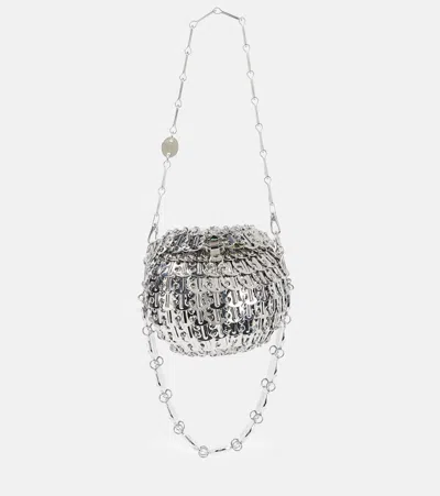 Rabanne Ball Mini Embellished Shoulder Bag In Silver