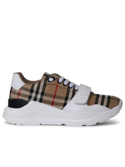 Burberry Beige New Regis Check Trainers