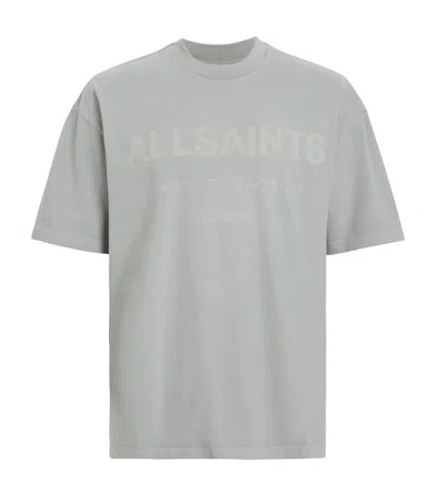 Allsaints Organic Cotton Laser T-shirt In Grey