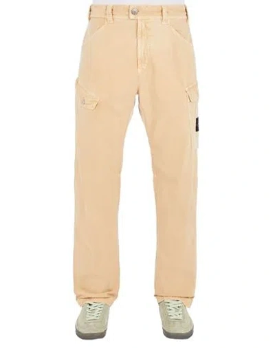 Stone Island Pantalons Beige Coton, Lyocell In Neutral
